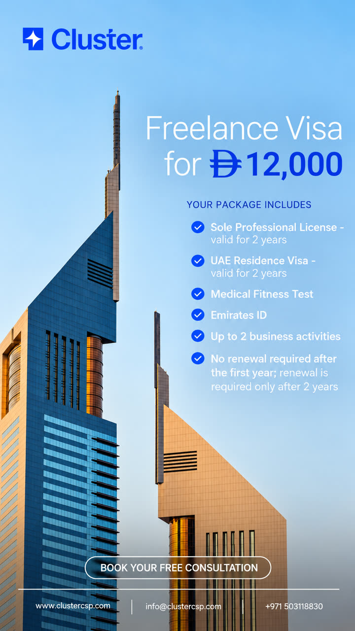 Cluster freelance visa carousel creative